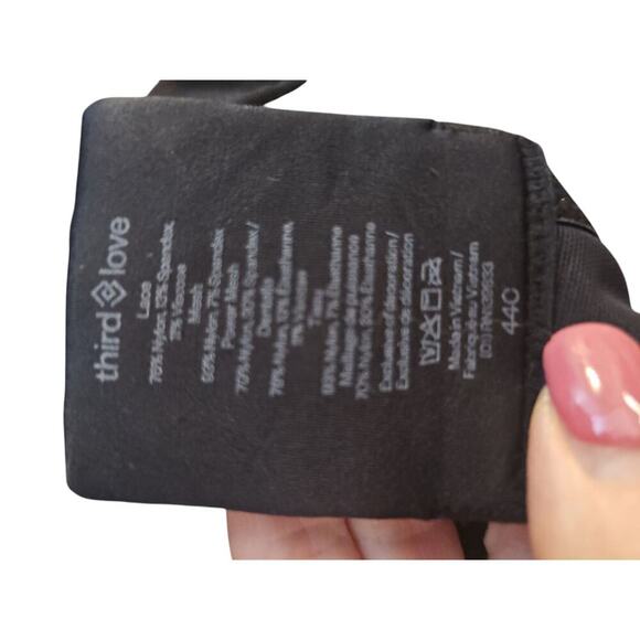 Thirdlove All Day Lace Uplift Plunge Bra sz 44 C black lace underwire WL378 - Picture 6 of 6